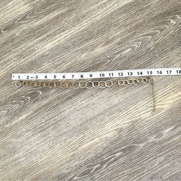 Anne Klein gold tone circle link necklace - Picture 4 of 9